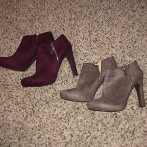 Heeled suede booties